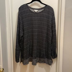 J. Jill Top Black and Gray Extra Large